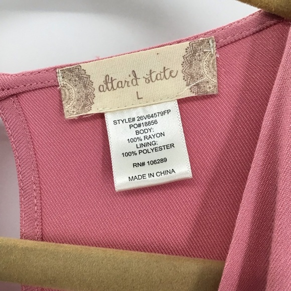 Altar’d State Women’s Belted Romper L/S Pink Salmon Casual Spring NWT Size L - Picture 4 of 9